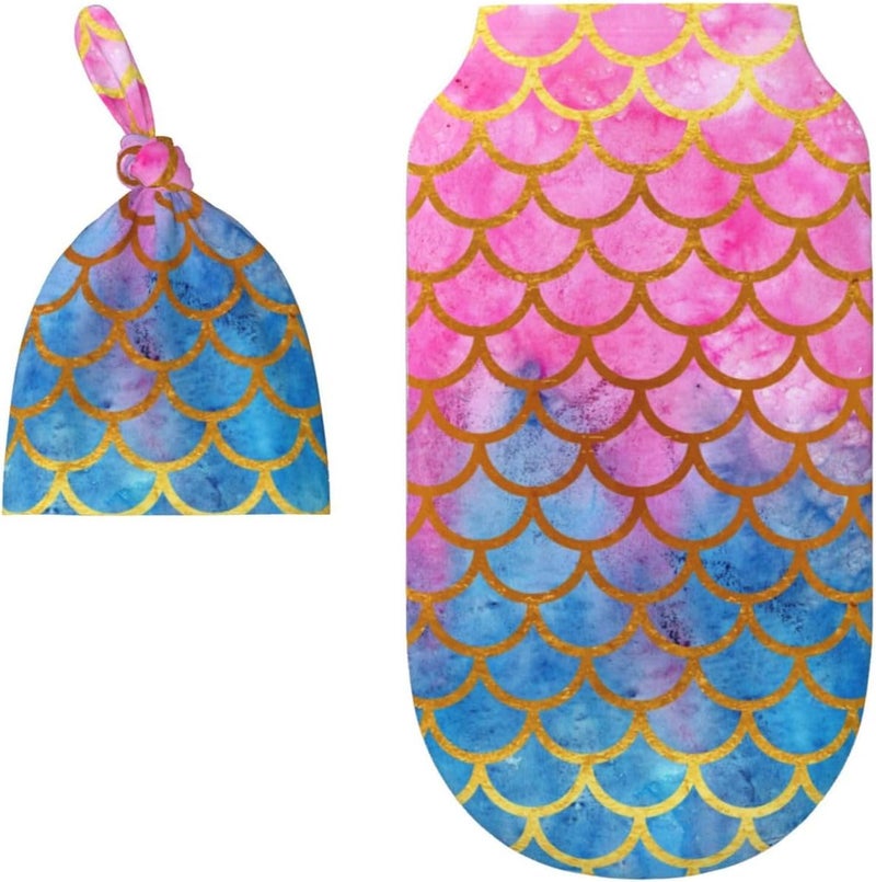 Figtihw Mermaid Swaddle Blankets Newborn Receiving Blanket Baby Swaddle Wrap Soft Sleeping Sack for Baby Girls Boys - Image 2